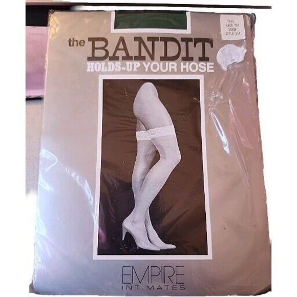 The Bandit Holds Up Your Hose Empire Intimates Size Tall Lace Top Green Style214 - Picture 1 of 5
